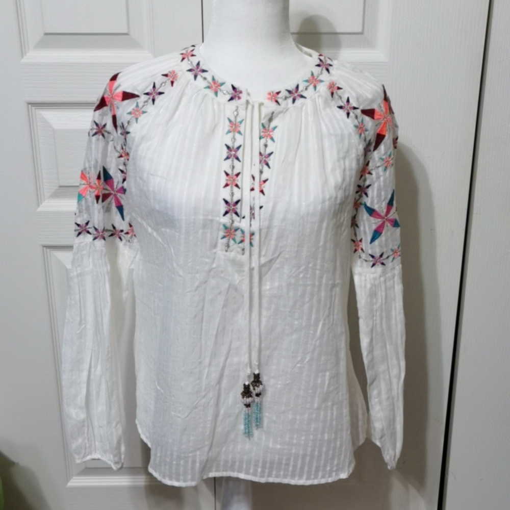 NWT Belle Vere Boho Peasant Blouse XS
